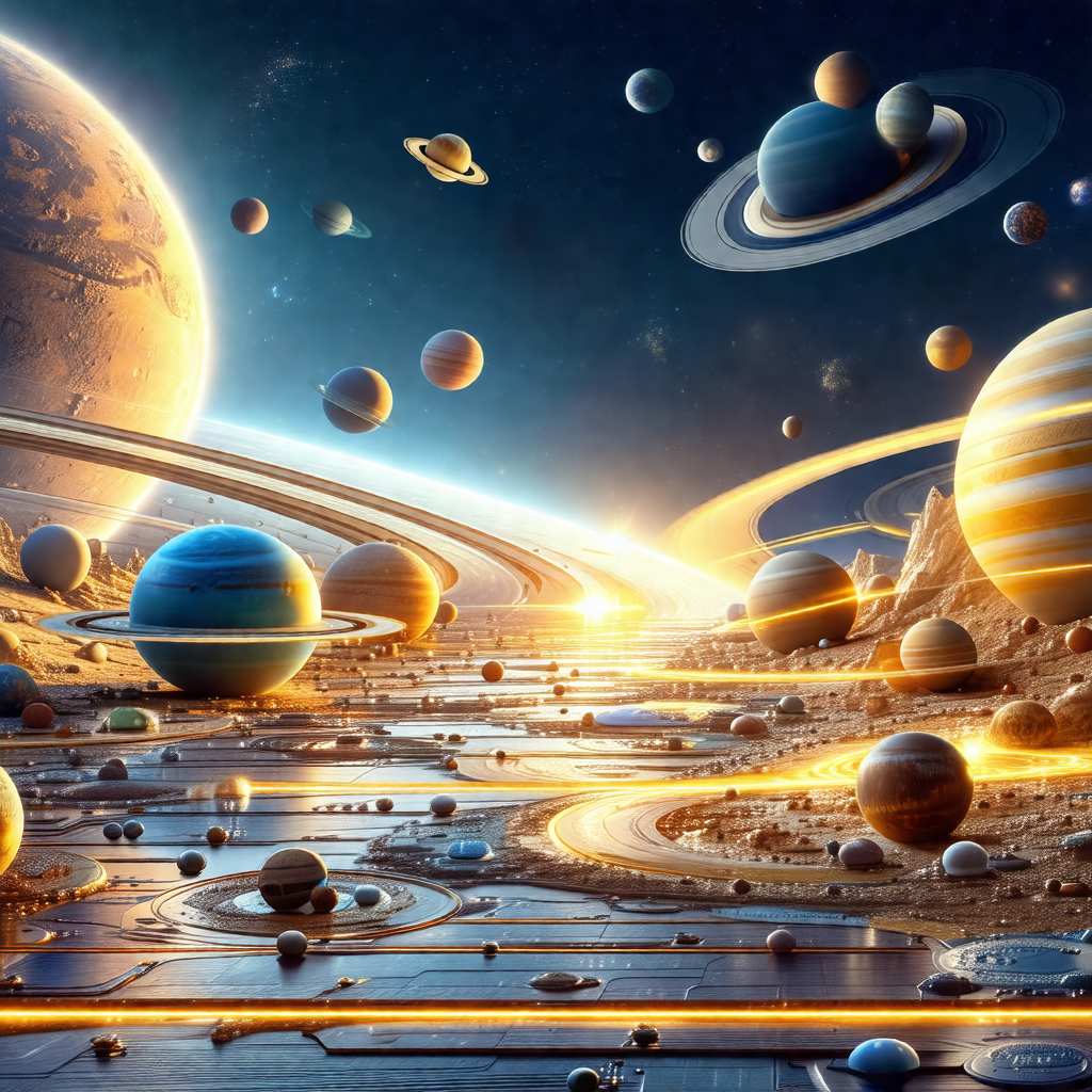 There is a beautifully detailed illustration of a solar s...