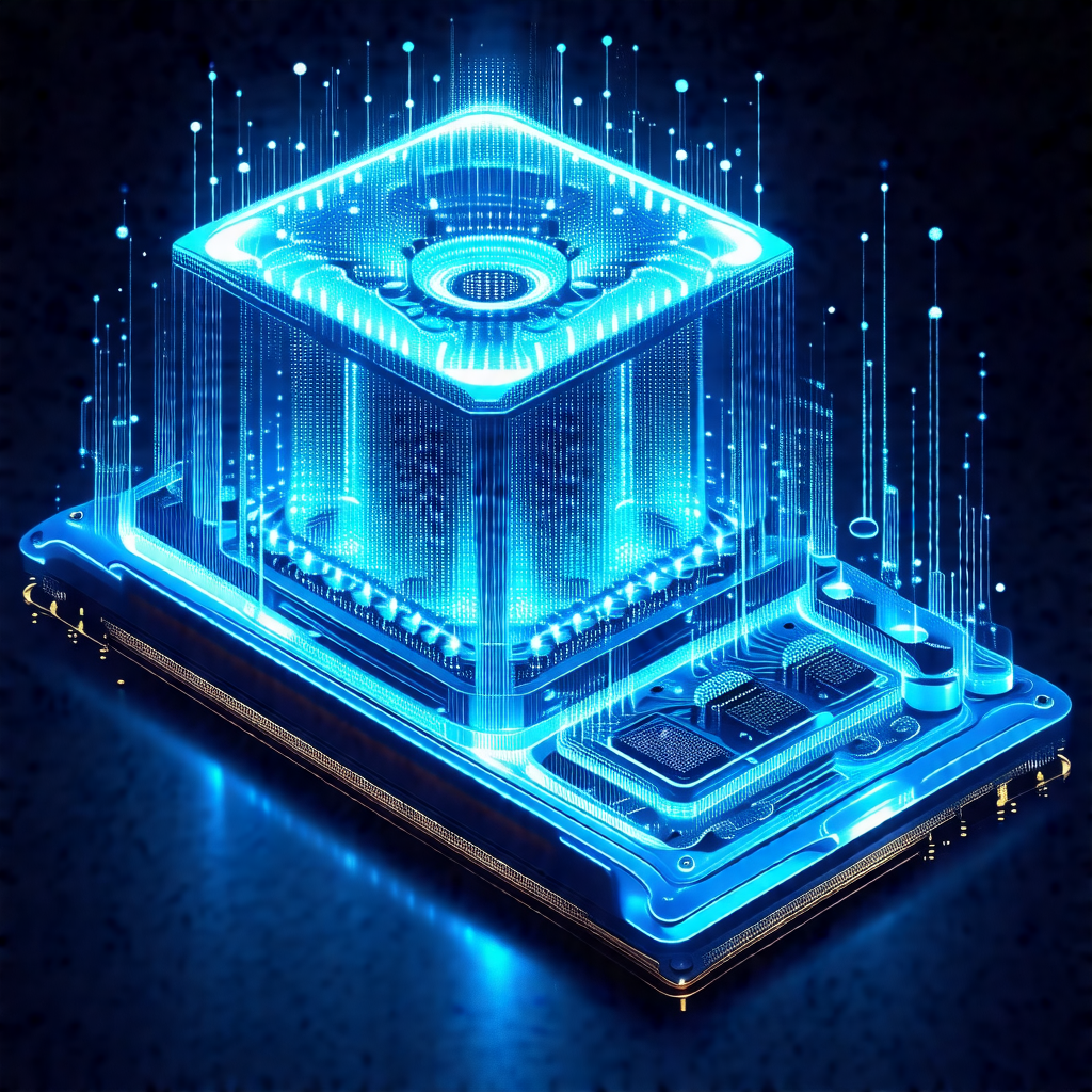 Blue box with a blue light shining from it