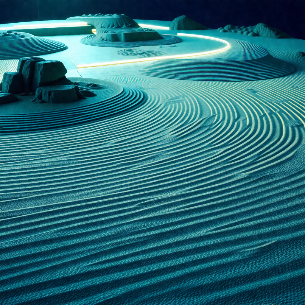 Large, blue, circular object with a spiral pattern on it