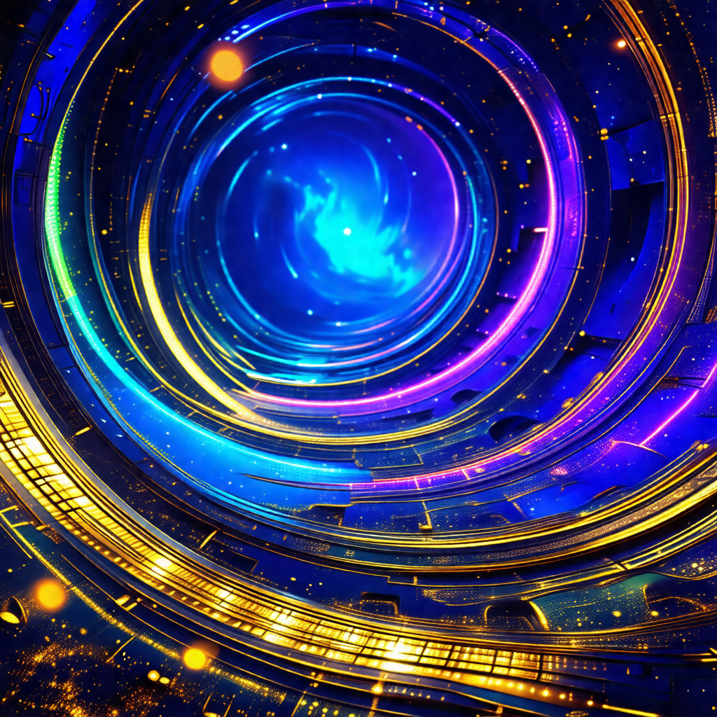 Futuristic, colorful, and abstract representation of a sp...