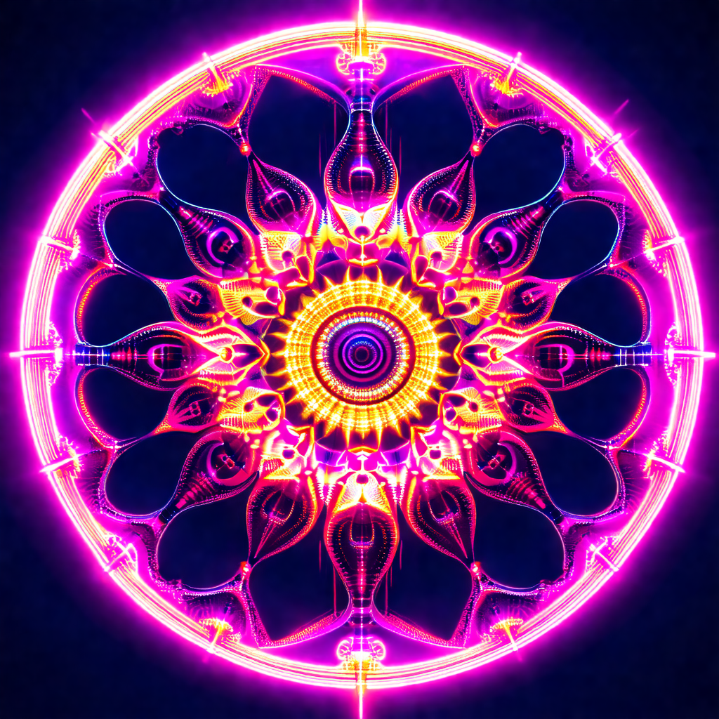 Large, colorful, and intricate design that resembles a fl...