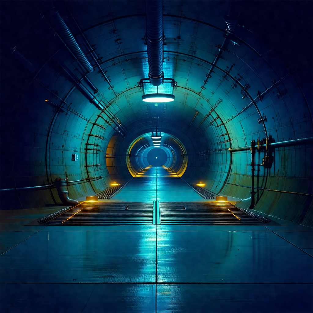 Train traveling through a tunnel