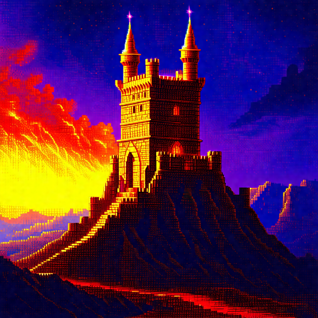 Large, intricately designed castle with a tall tower