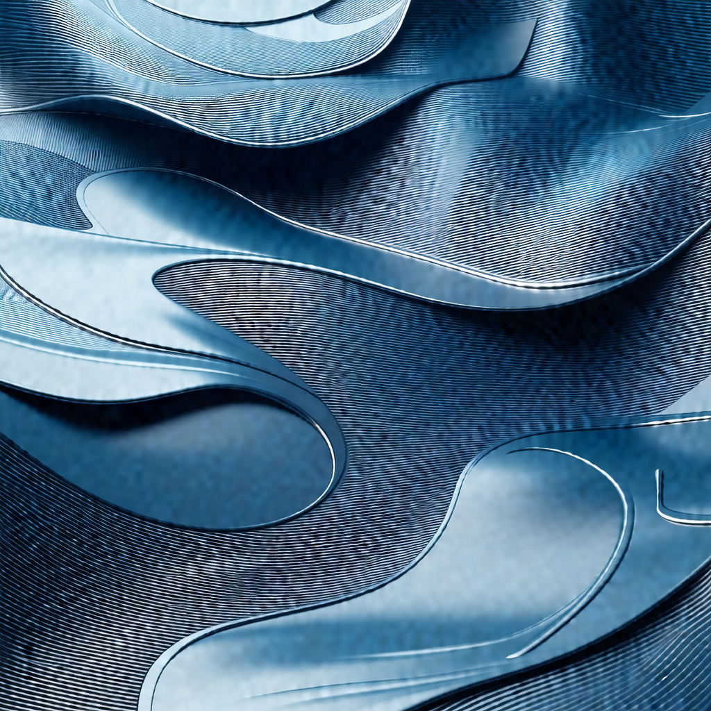 Blue fabric with a pattern of waves
