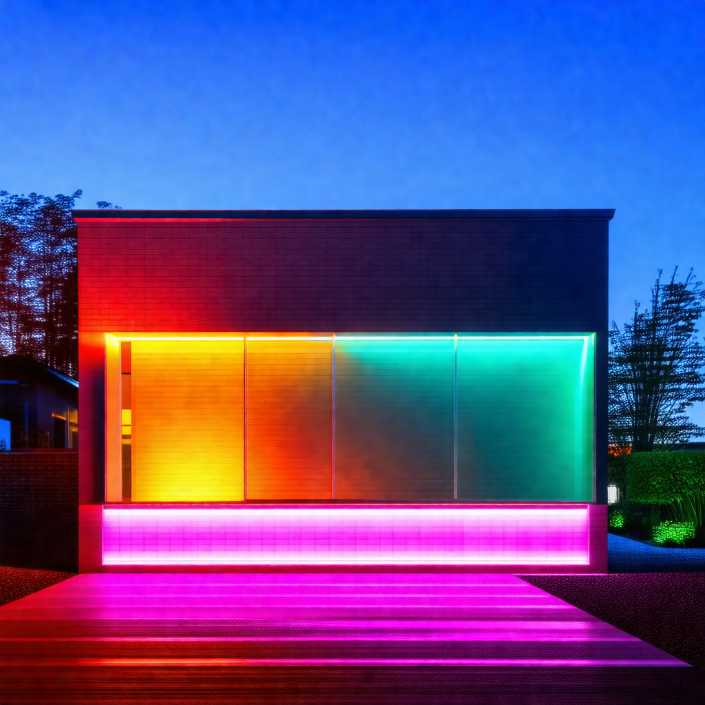 Large, colorful house with a unique design