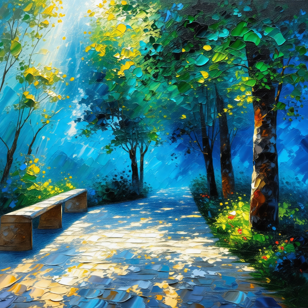 Serene forest scene with a path leading through the woods