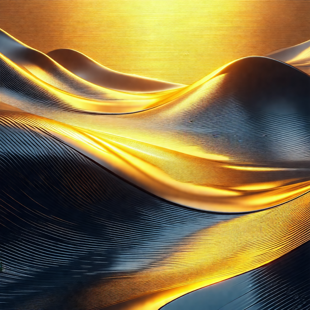 Beautiful sunset with a golden sky
