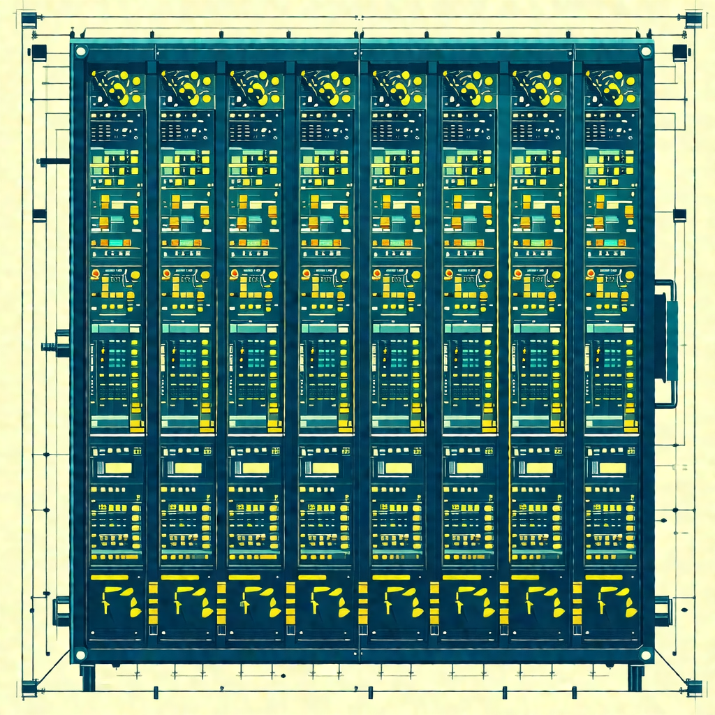 Blueprint of a computer server room