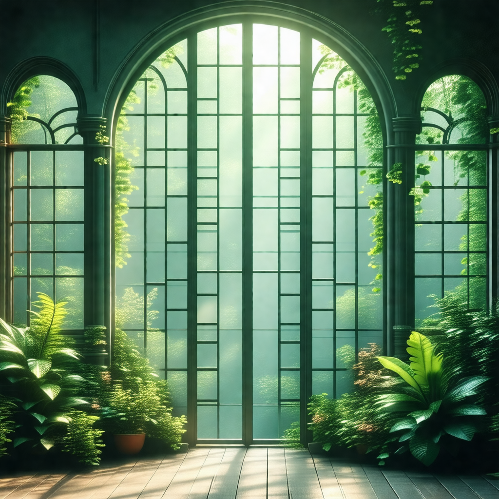 Large, open doorway with a beautiful view of a garden out...