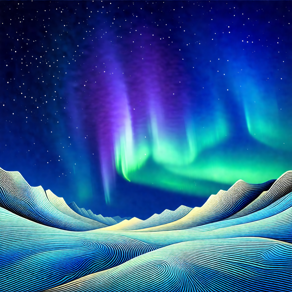 Beautiful night sky filled with vibrant colors, including...
