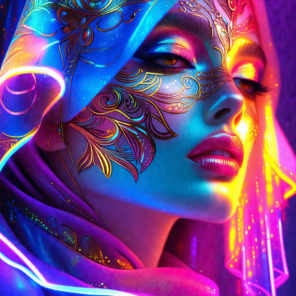 Woman with a unique and colorful appearance