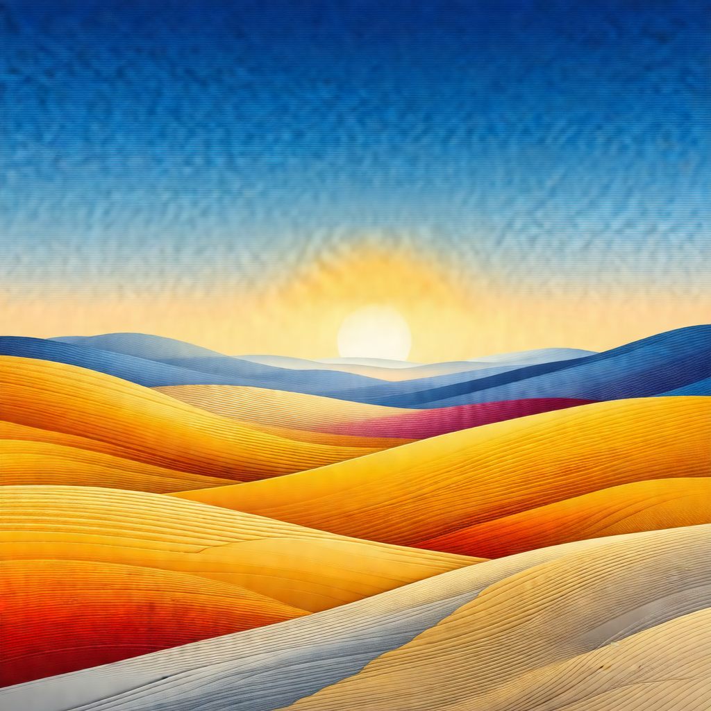 Beautiful sunset over a vast desert landscape