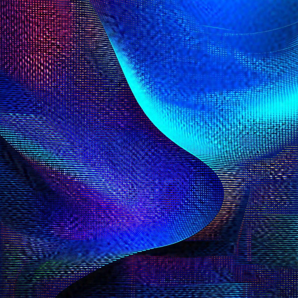 Close-up of a blue and purple patterned fabric