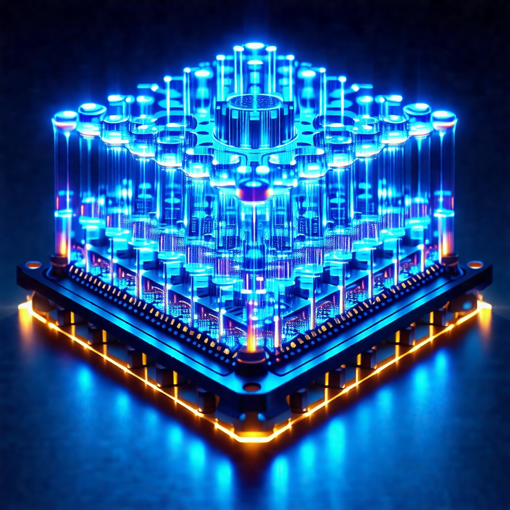 Blue light display with a geometric pattern