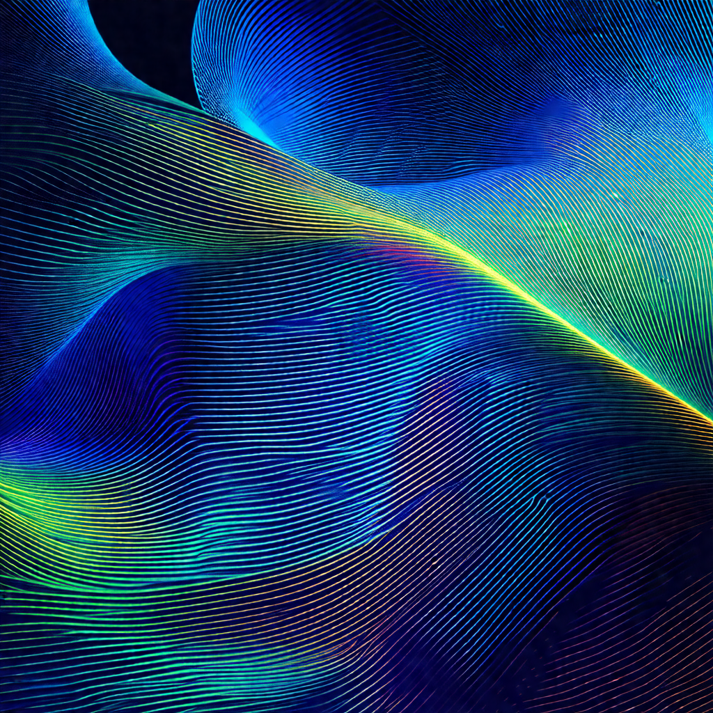 Close-up of a blue and green patterned fabric