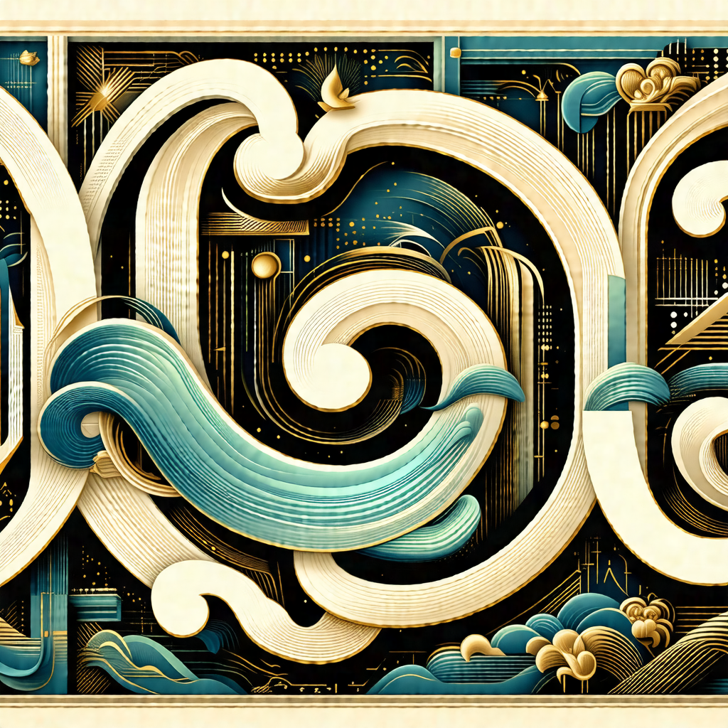 Colorful and intricate artwork featuring a large, ornate ...