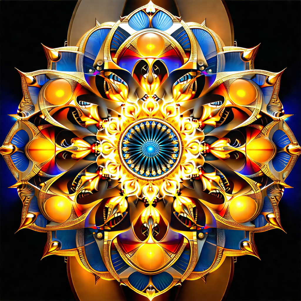 Large, colorful, and intricate design that resembles a su...