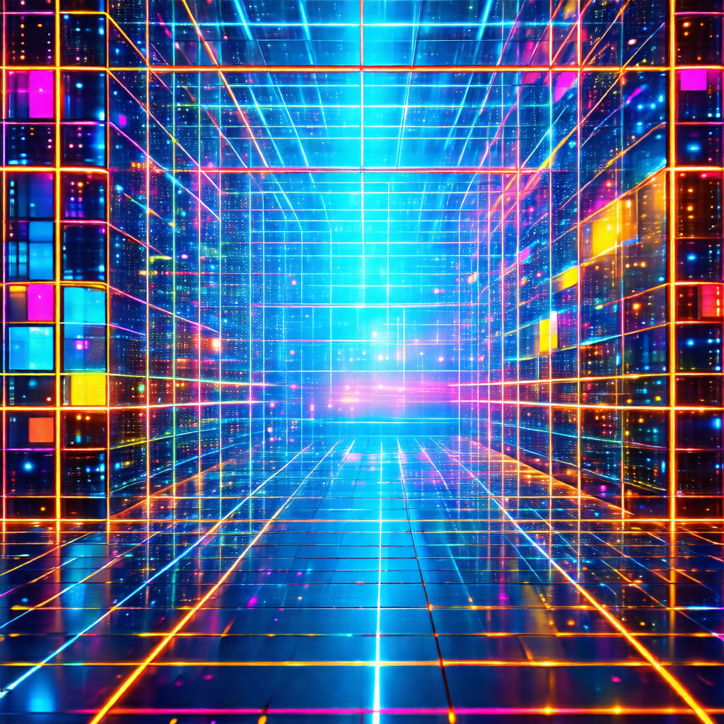 Futuristic, colorful, and abstract representation of a co...
