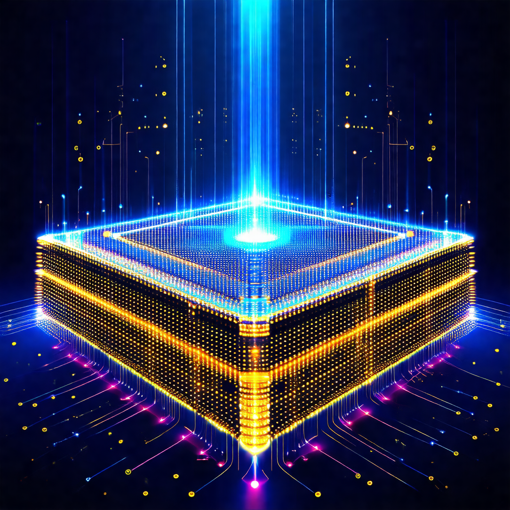 Large, brightly lit box with a blue glow