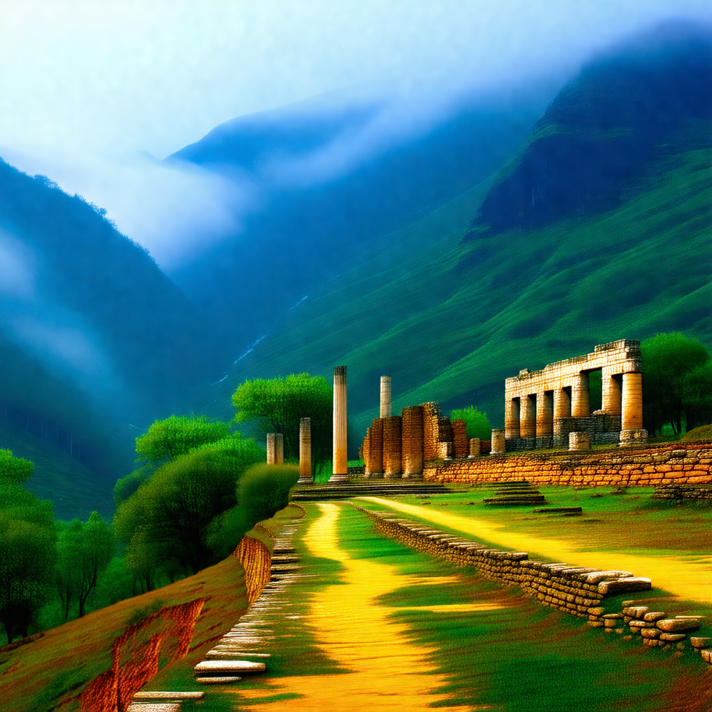 Picturesque mountain landscape with a long, winding road ...