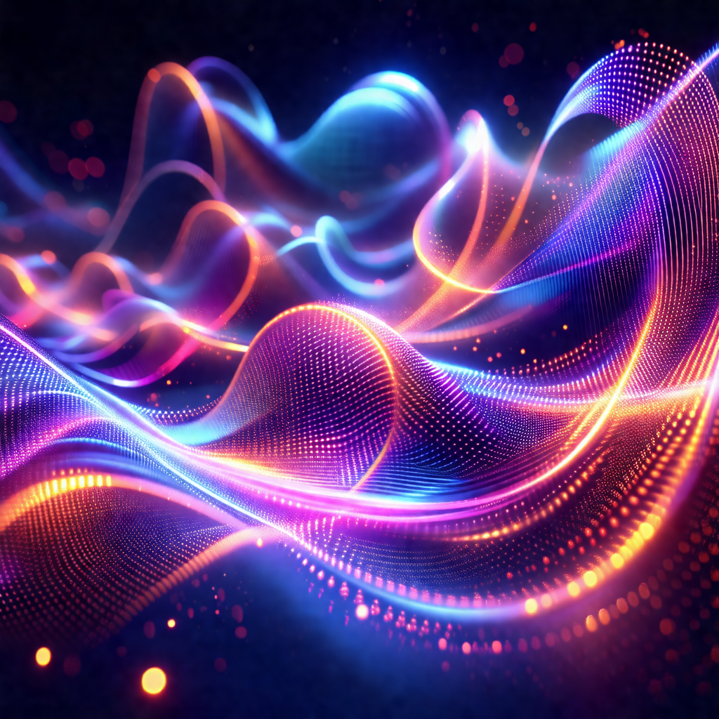 Close-up of a colorful, swirling, and vibrant light display