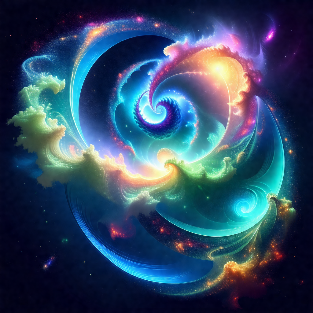 Colorful and vibrant artistic representation of a spiral,...