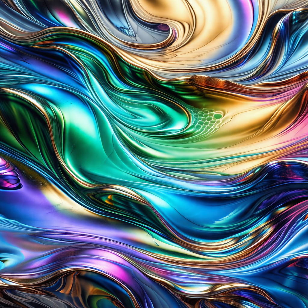 Close-up of a colorful, swirling, and abstract painting
