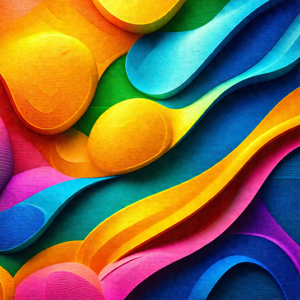 Colorful and artistic display of various utensils, includ...