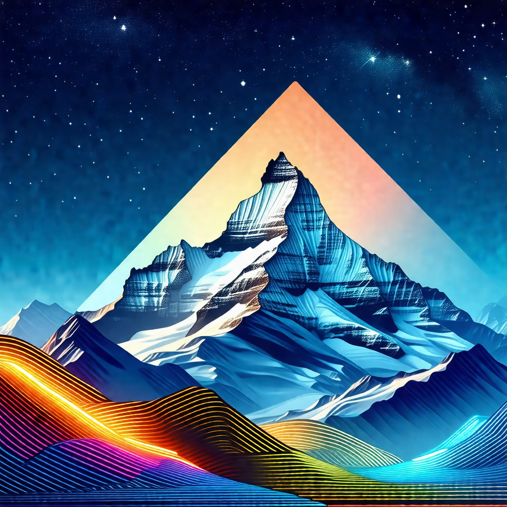 Majestic mountain with a triangular shape, towering over ...