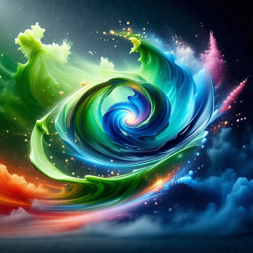 Vibrant and colorful spiral design, likely a piece of art...