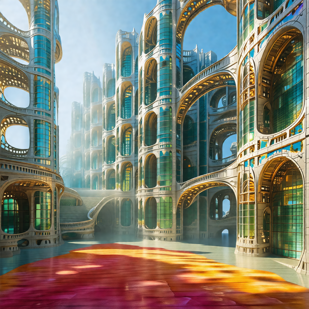 Colorful, computer-generated (cgi) depiction of a large, ...