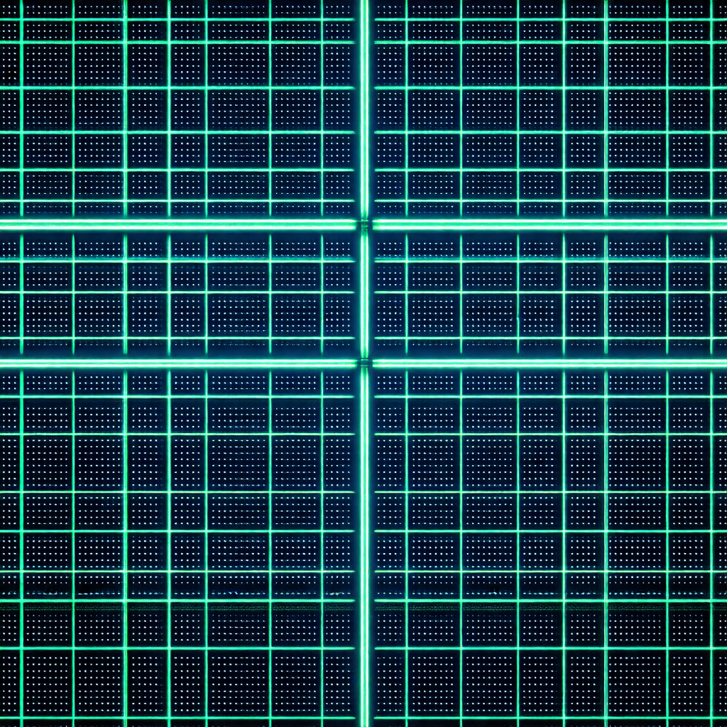 Green grid pattern with a few dots scattered throughout t...