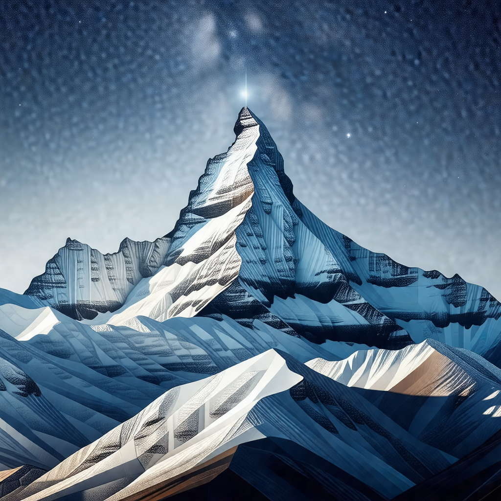 Majestic mountain with a snow-covered peak