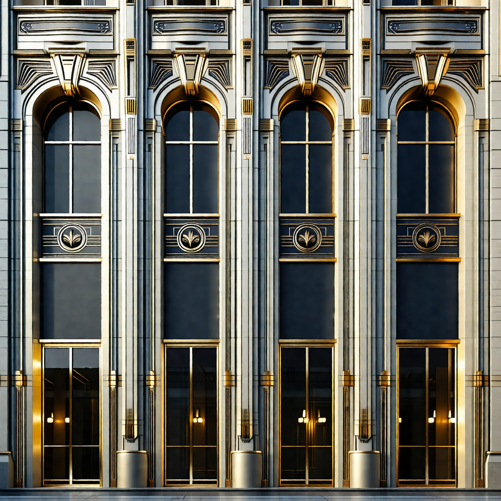 Large, ornate building with a row of arched windows