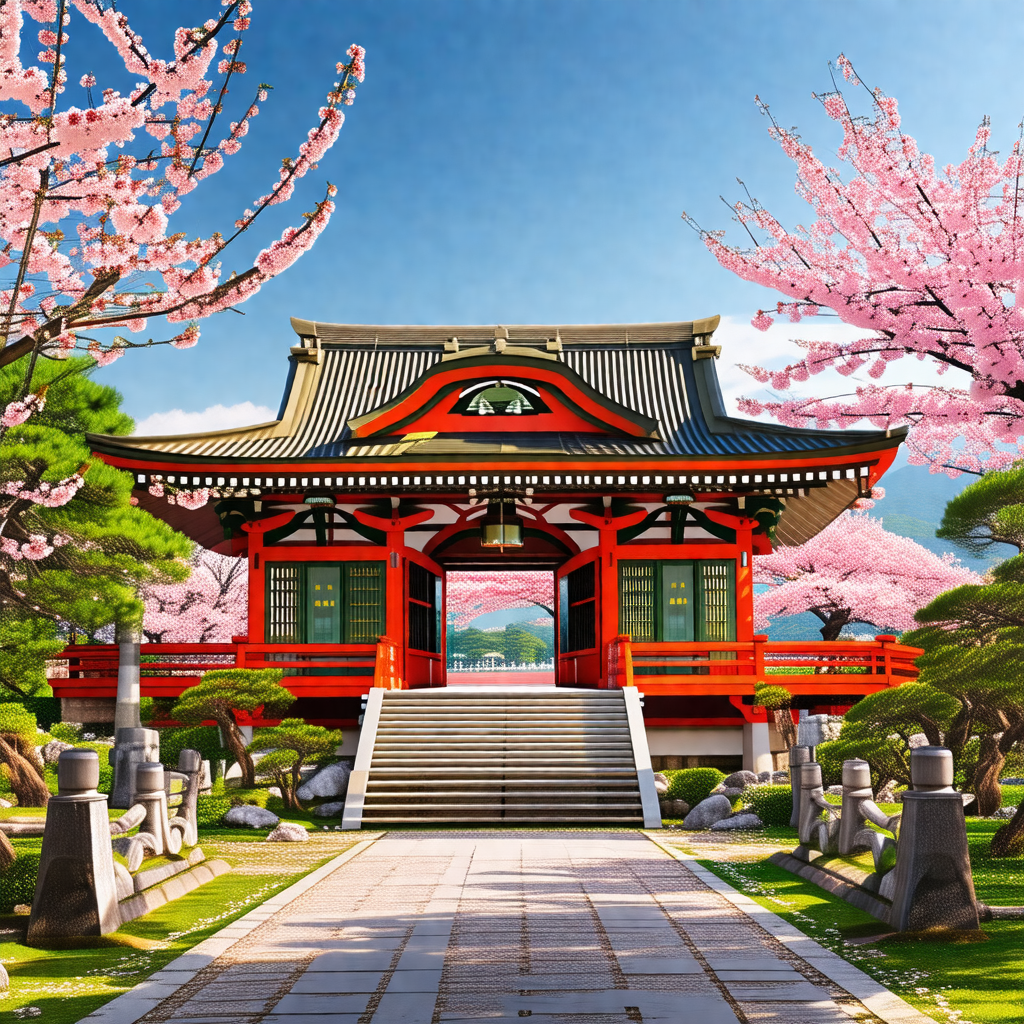 Beautiful red and white building with a large red roof, s...