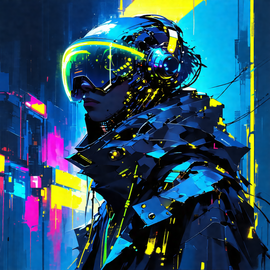 Colorful and futuristic illustration of a person wearing ...