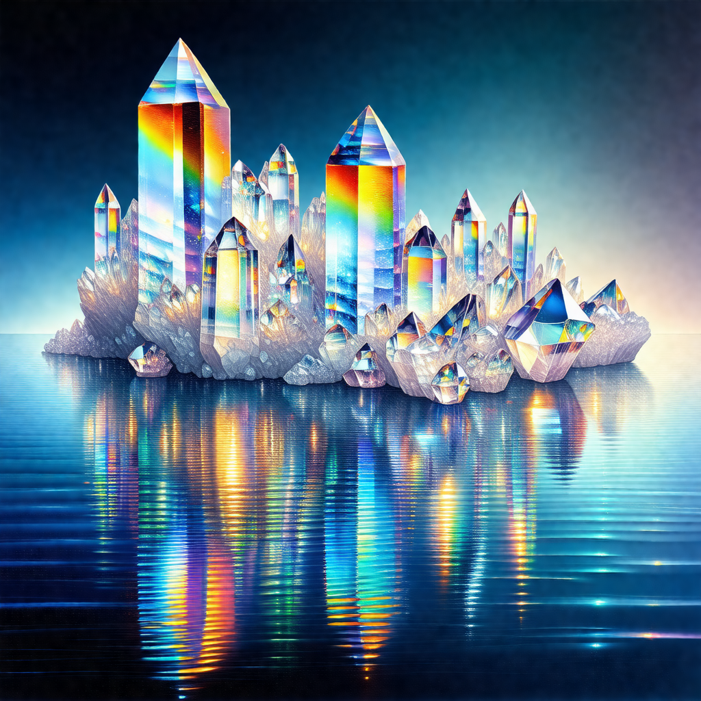Beautiful underwater scene with a group of crystal-like s...