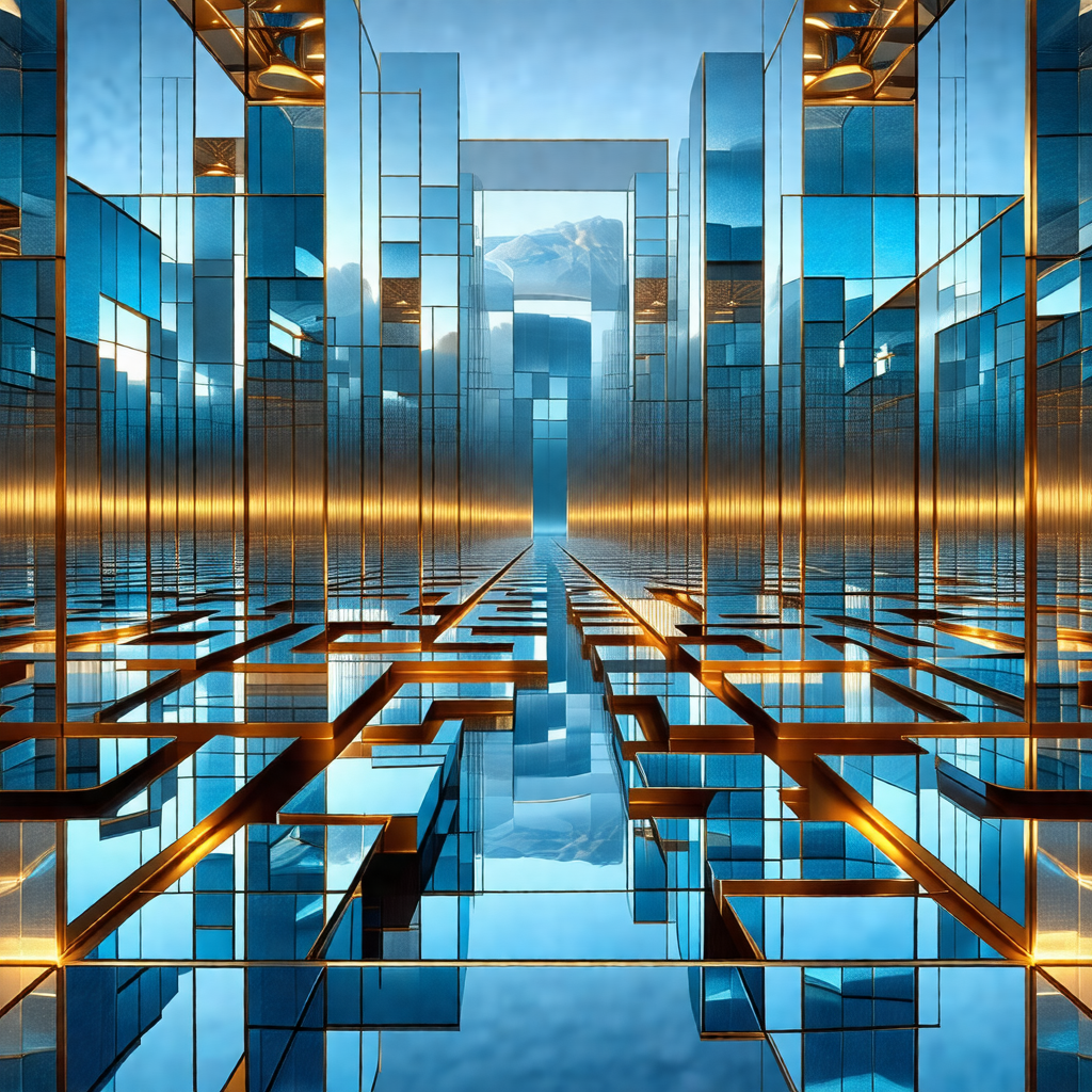 Futuristic, three-dimensional representation of a cityscape
