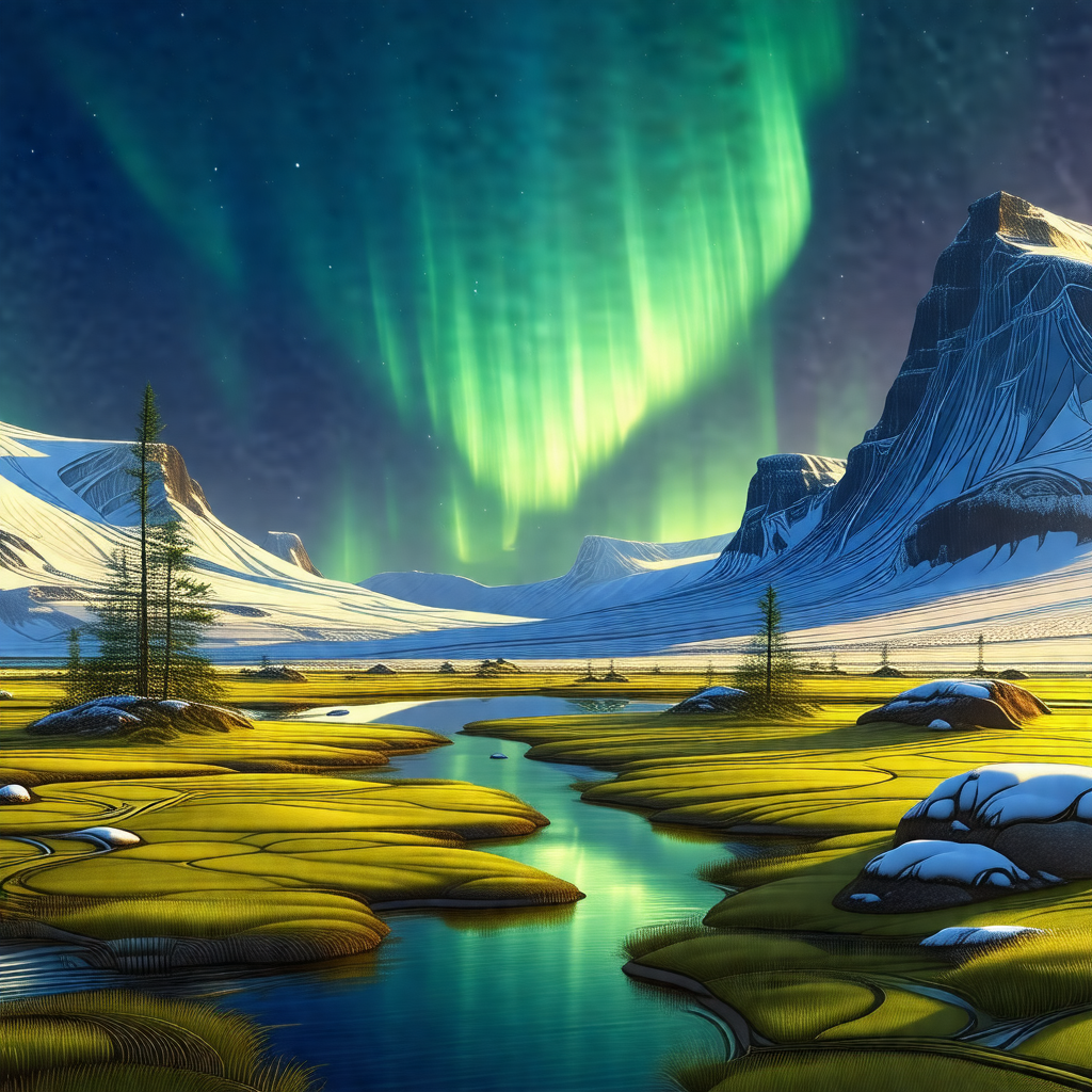Beautiful landscape with a river flowing through a valley