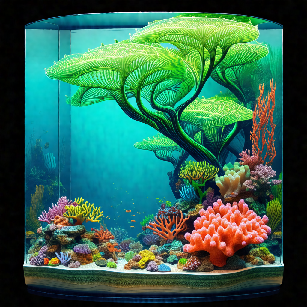 Large aquarium filled with a variety of colorful fish and...