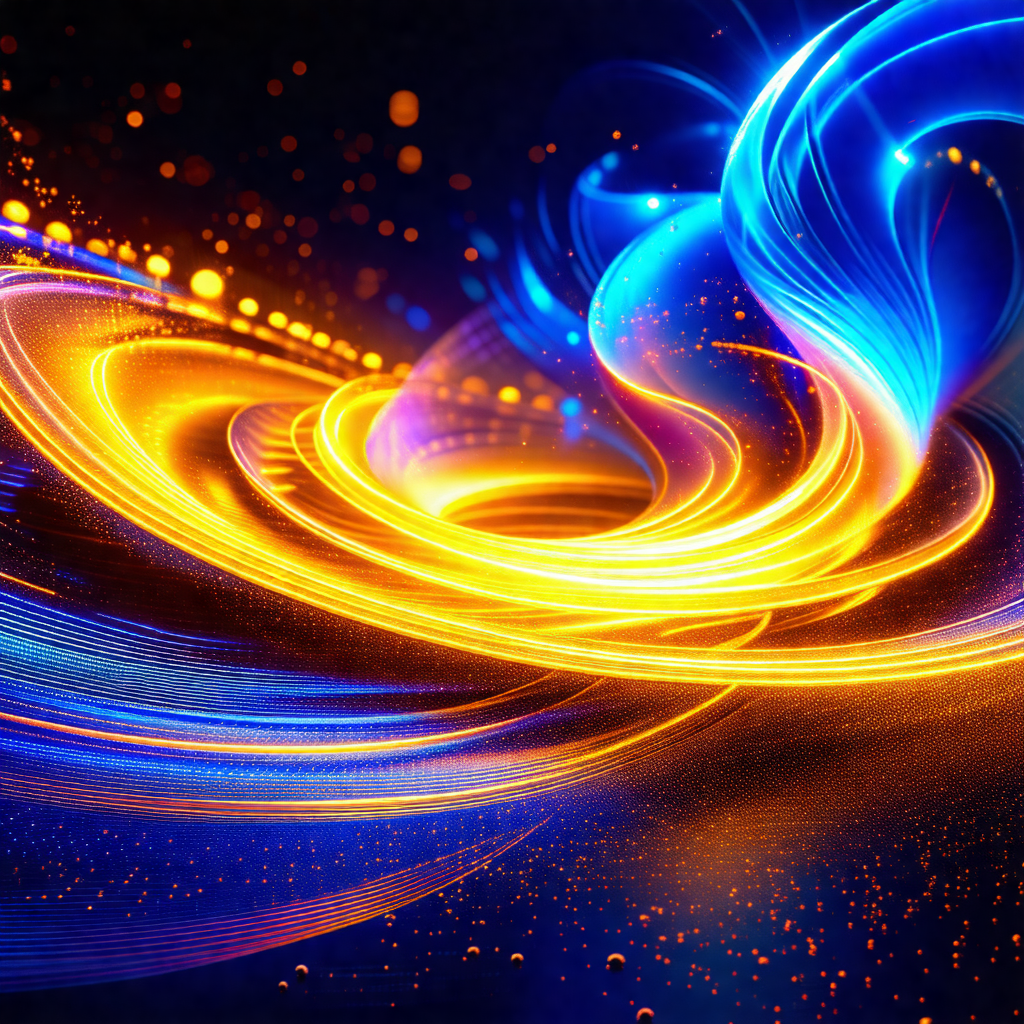 Close-up of a brightly colored, swirling, and dynamic lig...