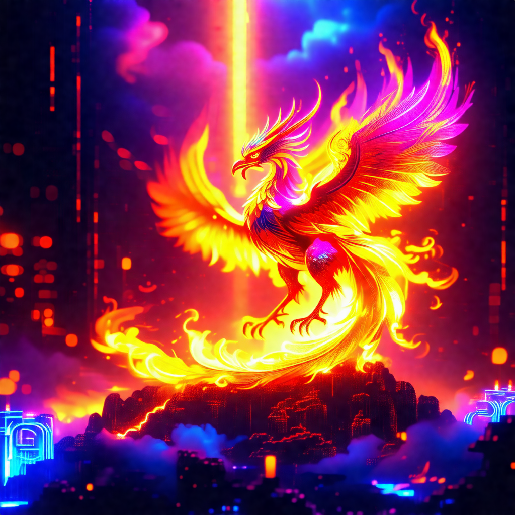 Large, colorful dragon with a long tail and wings