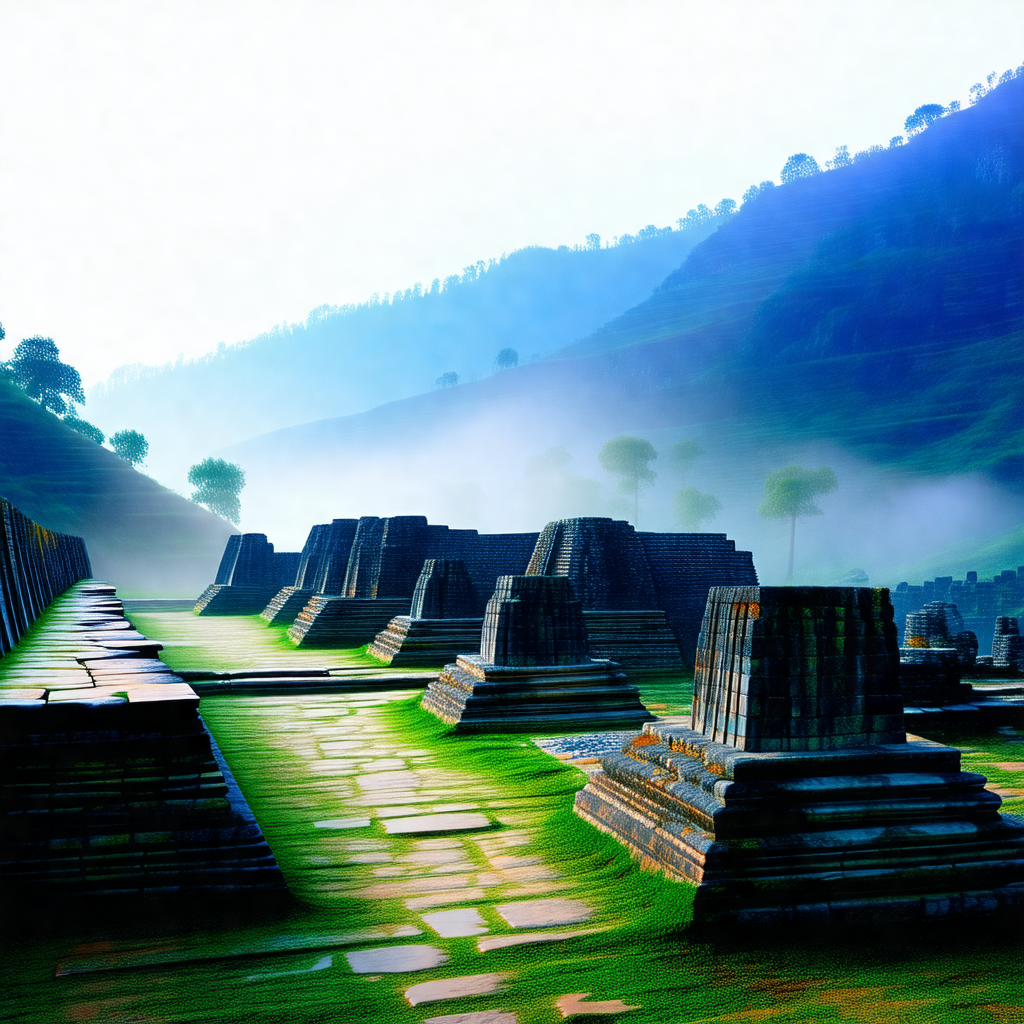Computer-generated (cgi) depiction of a large, ancient st...