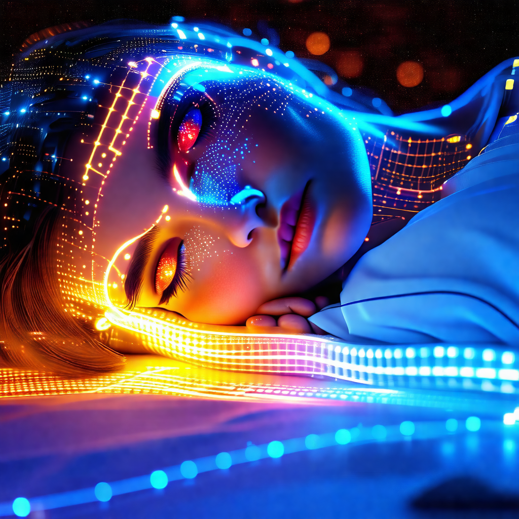 Woman lying down on a bed, with her eyes closed