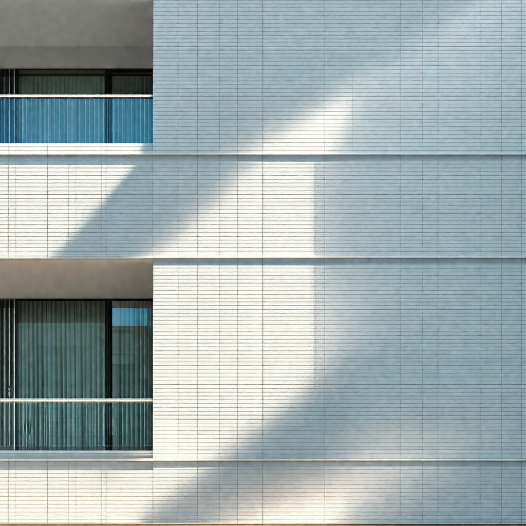 Large white building with a balcony on the side