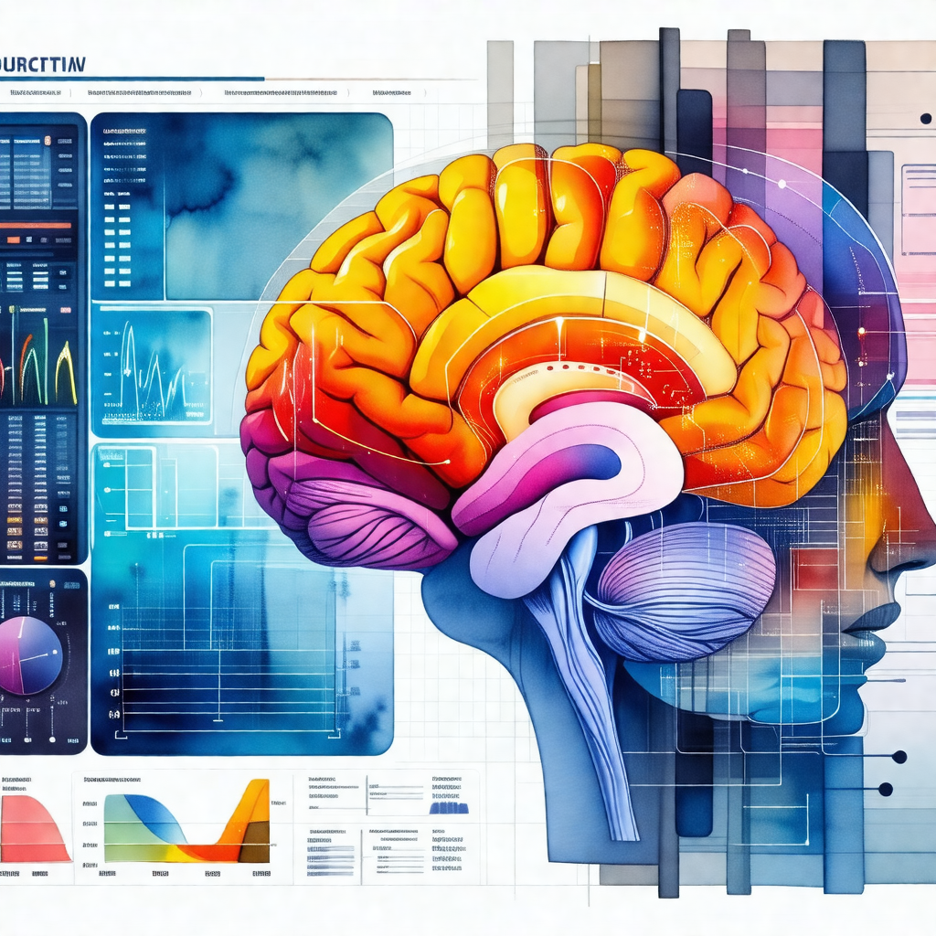 Colorful and detailed illustration of a human brain