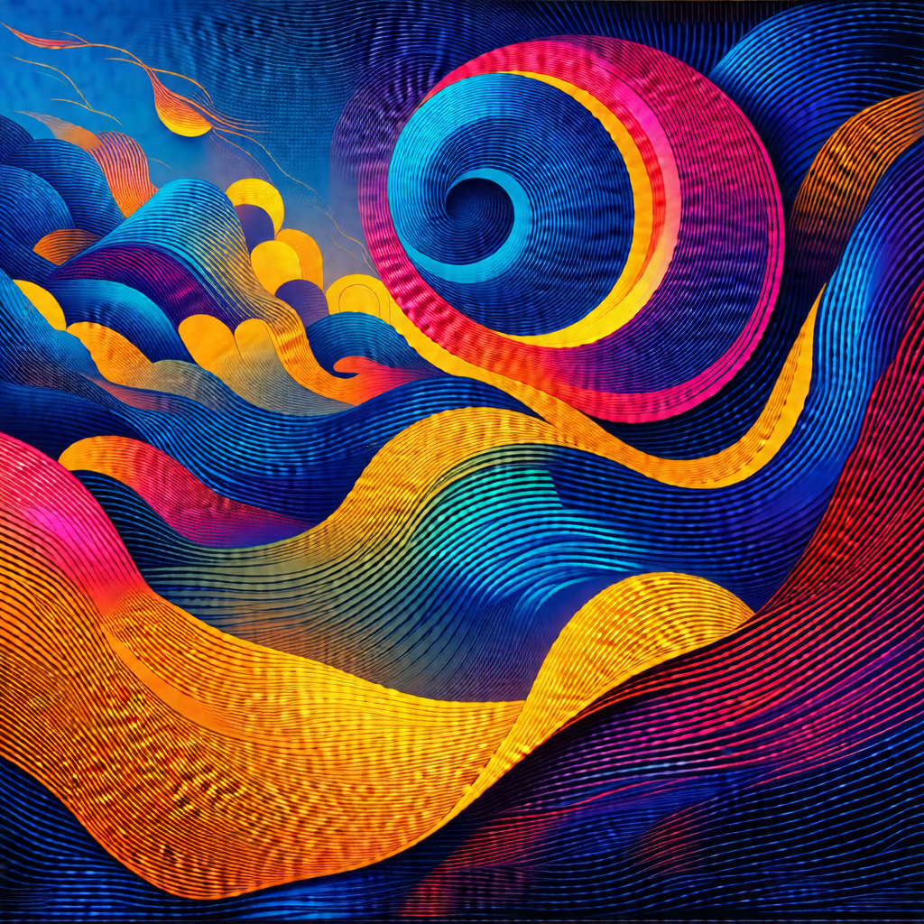 Colorful and vibrant painting of a spiral, which is the c...