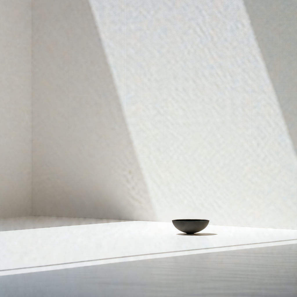White bowl placed on a white table