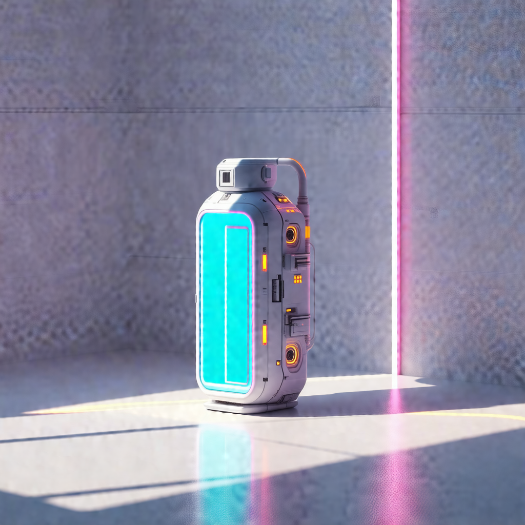 Futuristic-looking object, possibly a robot or a piece of...