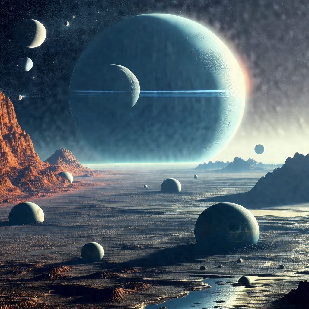 Beautifully detailed space scene with a variety of celest...